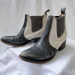 Western Cow-hair & Leopard Leather Bootie - 8/8.5
